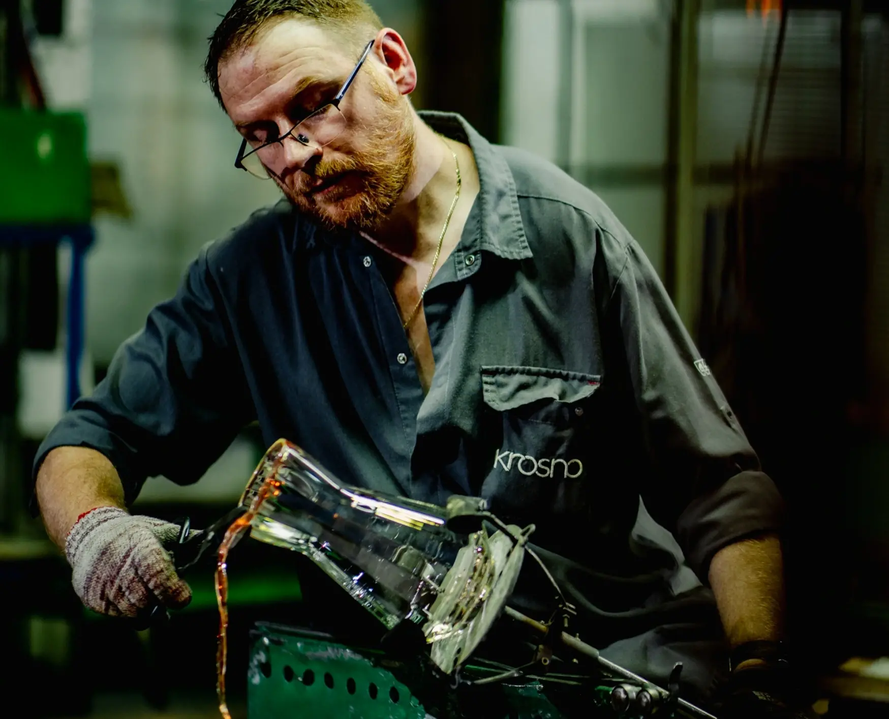 Zbliżenie na detal wazonu Gemstone